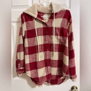 AE hooded flannel shirt